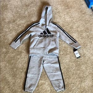 Adidas Heather Fleece Jacket Set - Kids 2T